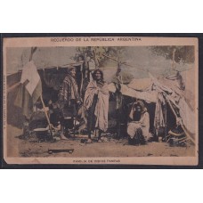 FAMILIA DE INDIOS PAMPAS ANTIGUA TARJETA POSTAL RARA